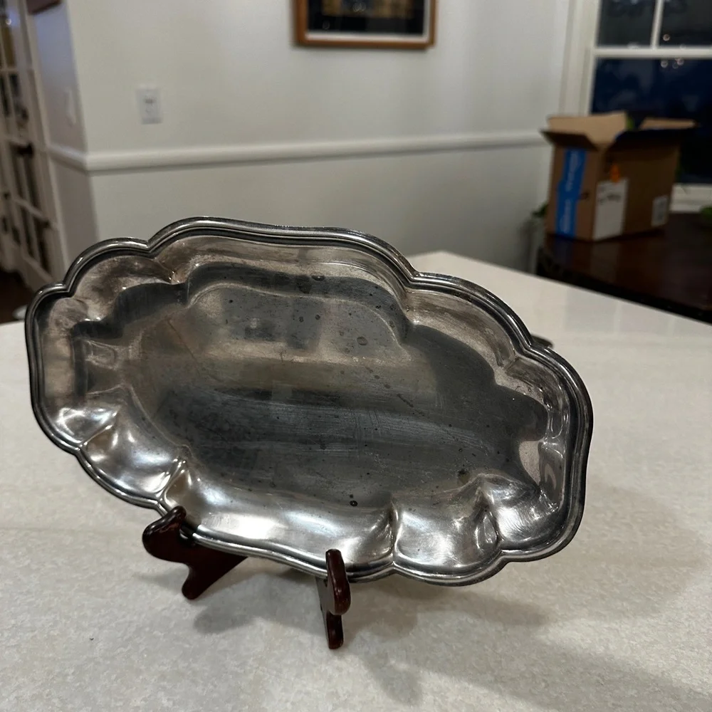 Set of two silverplate serving dishes